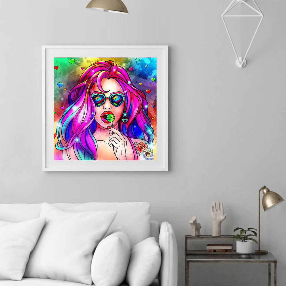 Woman - Full Round Drill Diamond Painting 30*30CM