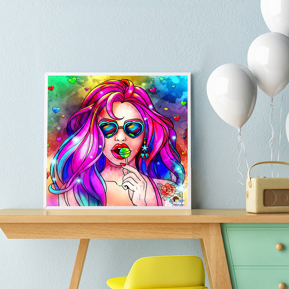 Woman - Full Round Drill Diamond Painting 30*30CM