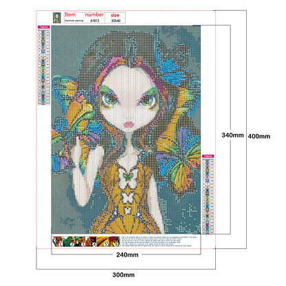 Girl - Full Round Drill Diamond Painting 30*40CM