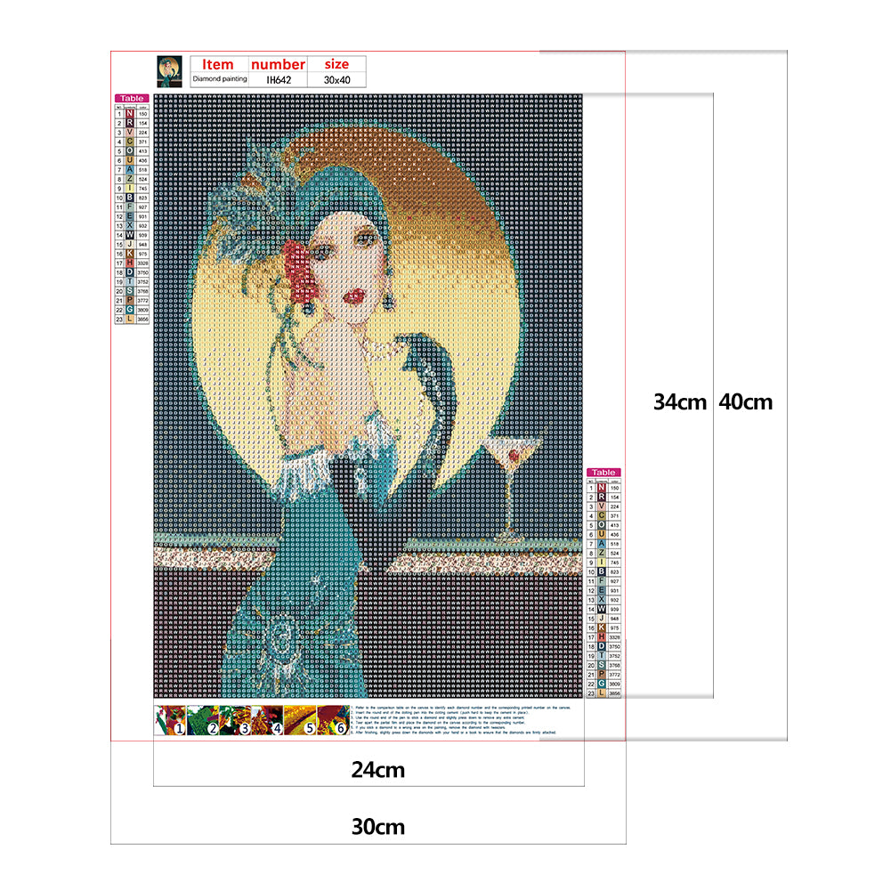 Woman - Full Round Drill Diamond Painting 30*40CM