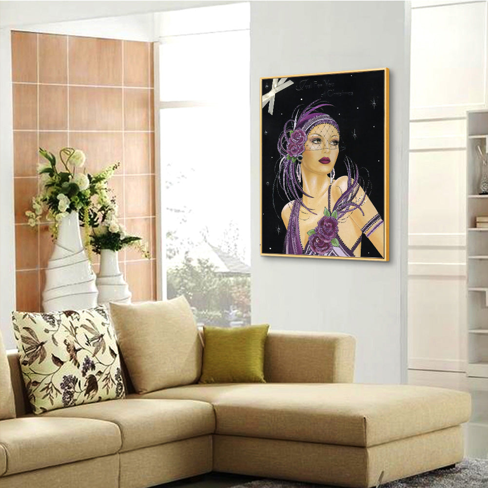 Woman - Full Round Drill Diamond Painting 30*40CM