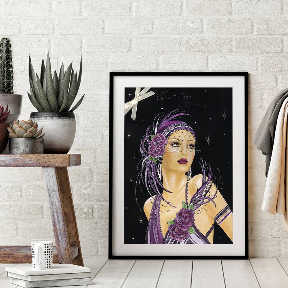 Woman - Full Round Drill Diamond Painting 30*40CM