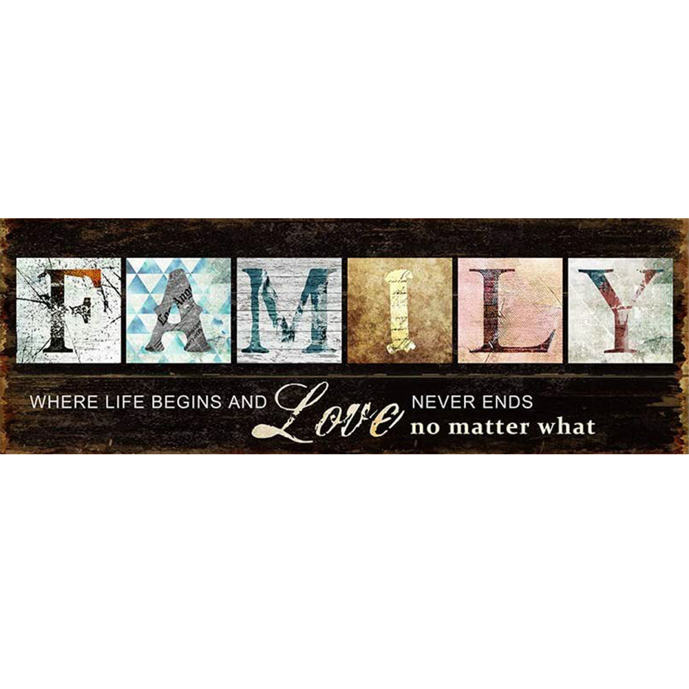 Family Letter - Full Round Drill Diamond Painting 30*80CM