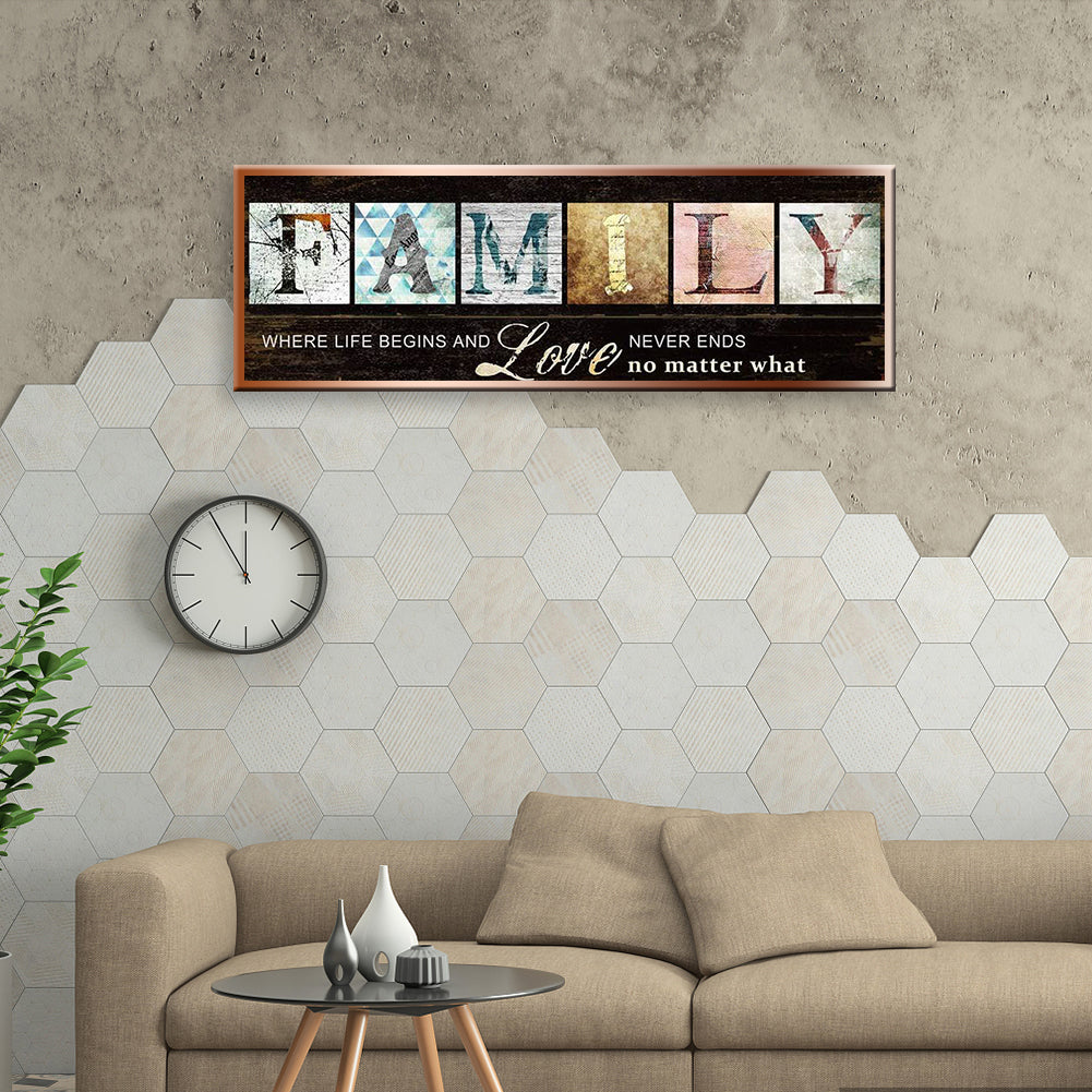 Family Letter - Full Round Drill Diamond Painting 30*80CM