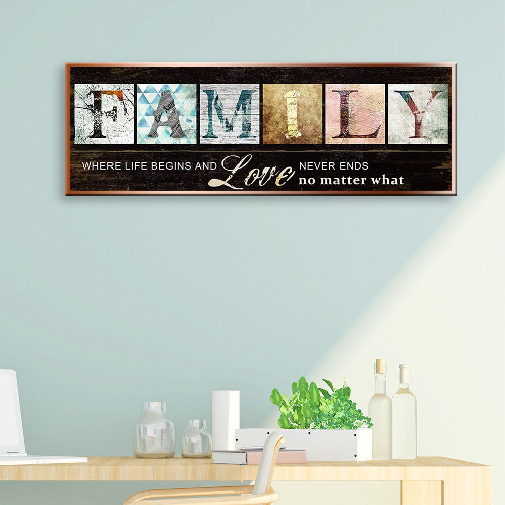 Family Letter - Full Round Drill Diamond Painting 30*80CM