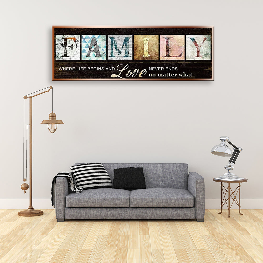 Family Letter - Full Round Drill Diamond Painting 30*80CM