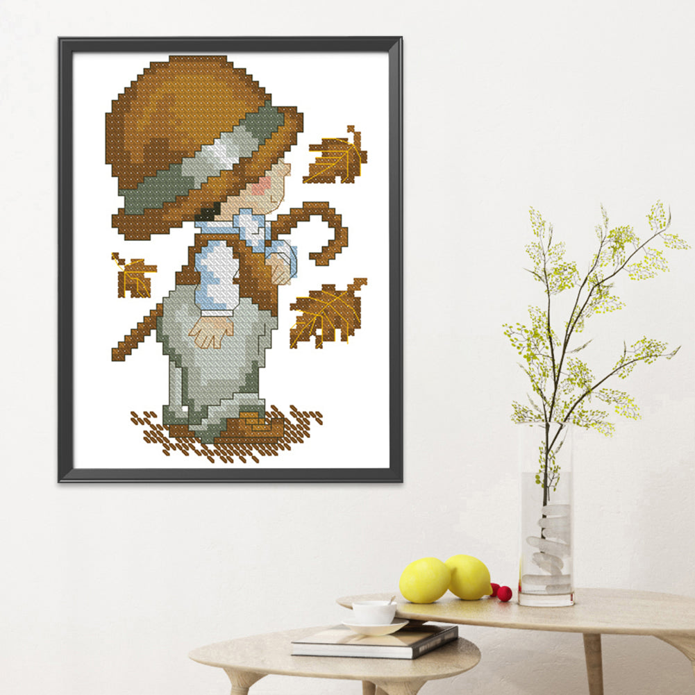 Cap Kids - 11CT Stamped Cross Stitch 20*30CM