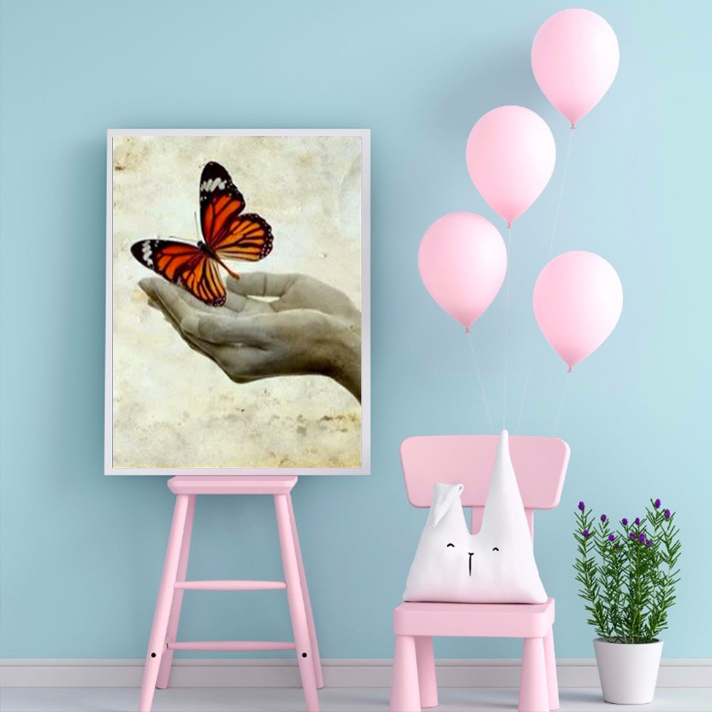 Hand Butterfly - Full Square Drill Diamond Painting 40*50CM