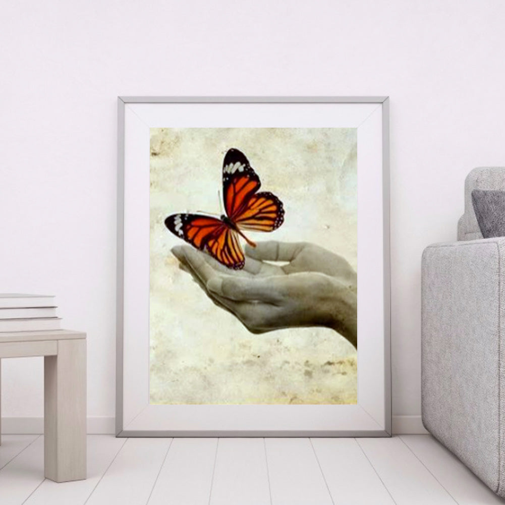Hand Butterfly - Full Square Drill Diamond Painting 40*50CM