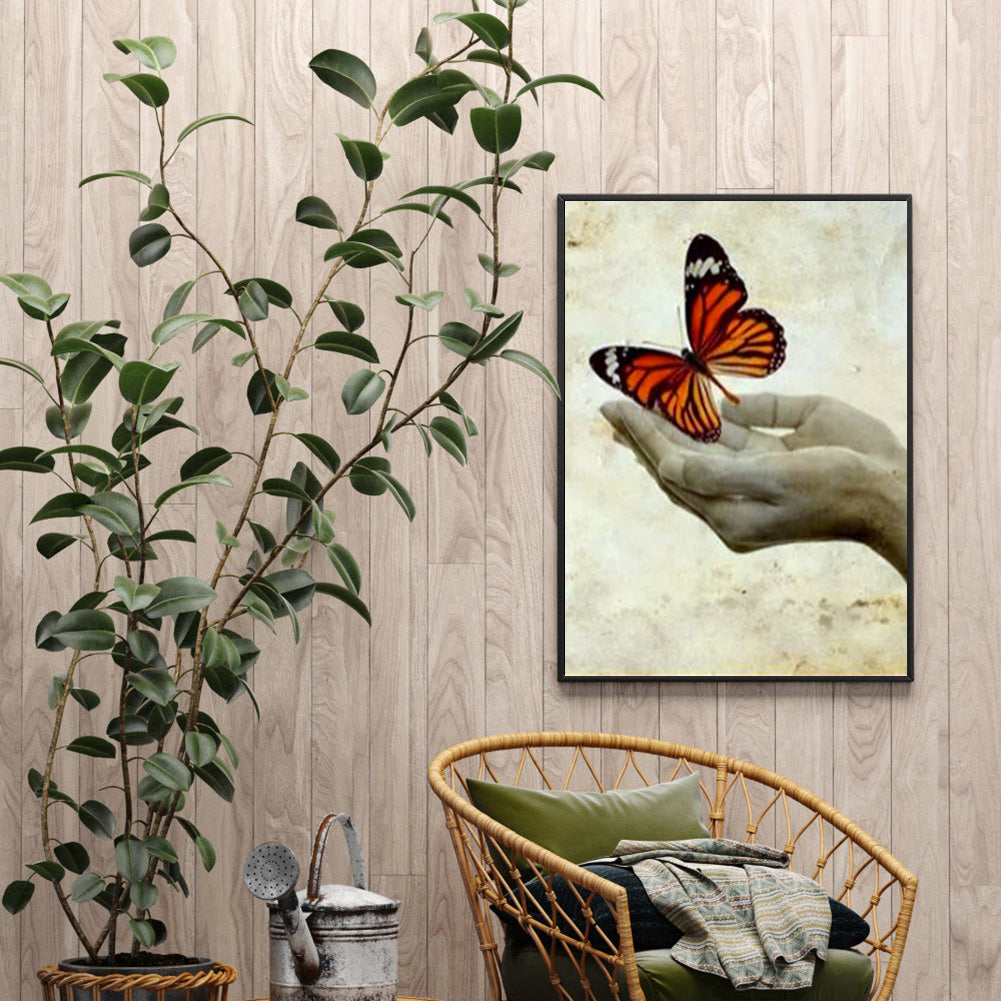 Hand Butterfly - Full Square Drill Diamond Painting 40*50CM