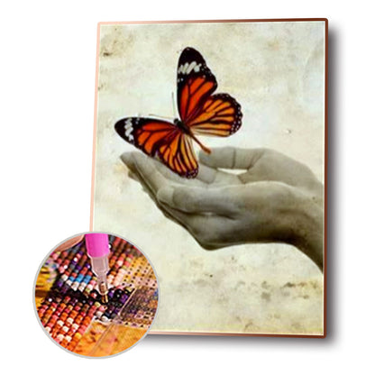 Hand Butterfly - Full Square Drill Diamond Painting 40*50CM