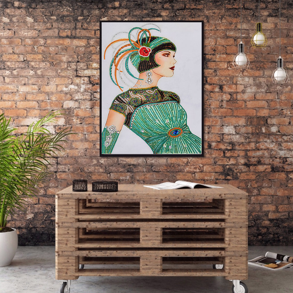 Lady - Special Shaped Drill Diamond Paintng 30*40CM