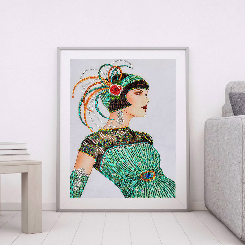 Lady - Special Shaped Drill Diamond Paintng 30*40CM