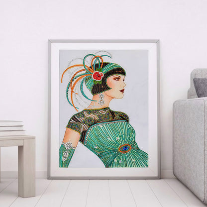 Lady - Special Shaped Drill Diamond Paintng 30*40CM