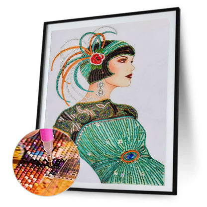Lady - Special Shaped Drill Diamond Paintng 30*40CM