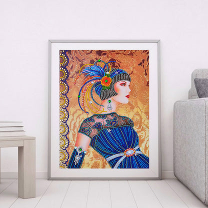 Lady - Special Shaped Drill Diamond Paintng 30*40CM