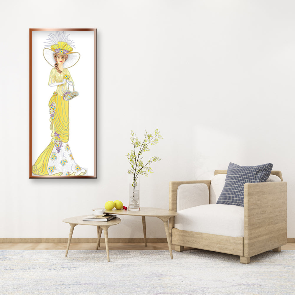 Dress Lady - Special Shaped Drill Diamond Paintng 30*60CM