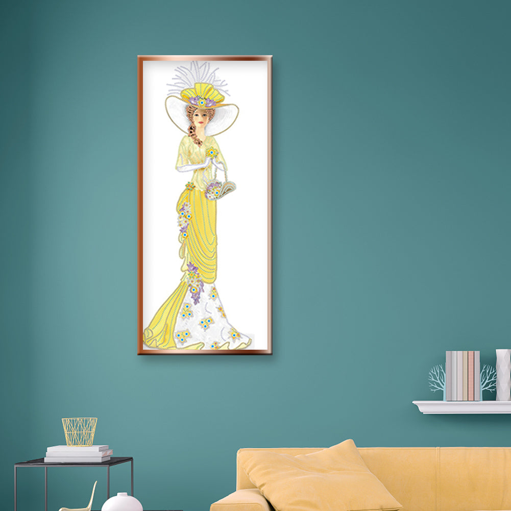 Dress Lady - Special Shaped Drill Diamond Paintng 30*60CM