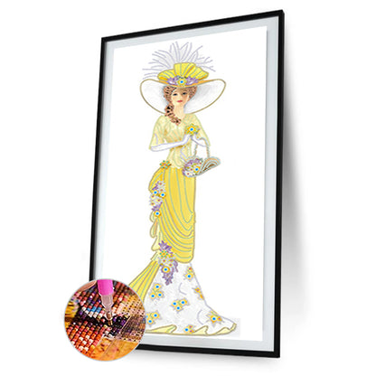 Dress Lady - Special Shaped Drill Diamond Paintng 30*60CM