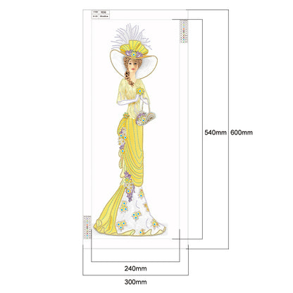 Dress Lady - Special Shaped Drill Diamond Paintng 30*60CM