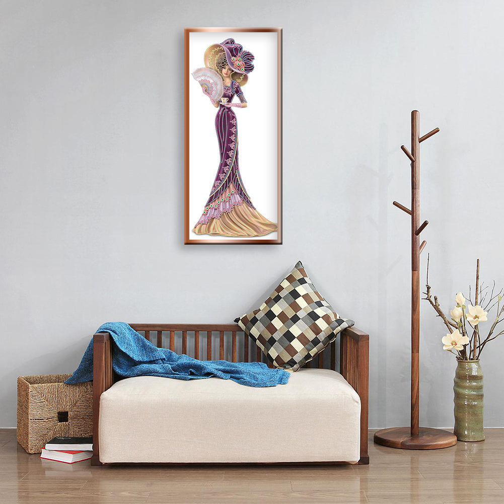 Dress Lady - Special Shaped Drill Diamond Paintng 30*60CM