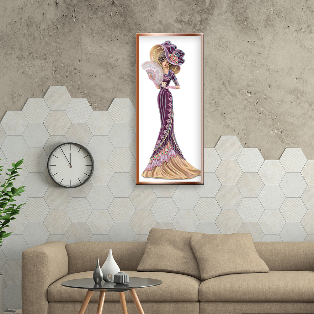 Dress Lady - Special Shaped Drill Diamond Paintng 30*60CM