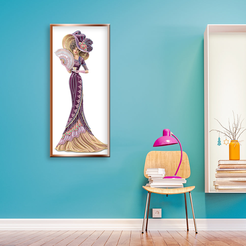 Dress Lady - Special Shaped Drill Diamond Paintng 30*60CM