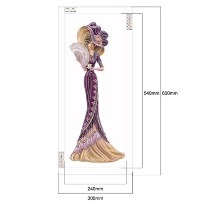 Dress Lady - Special Shaped Drill Diamond Paintng 30*60CM