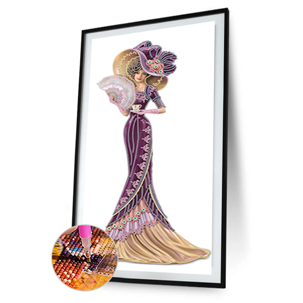 Dress Lady - Special Shaped Drill Diamond Paintng 30*60CM