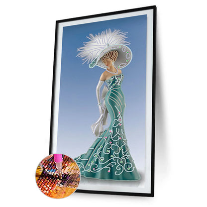 Dress Lady - Special Shaped Drill Diamond Paintng 30*60CM