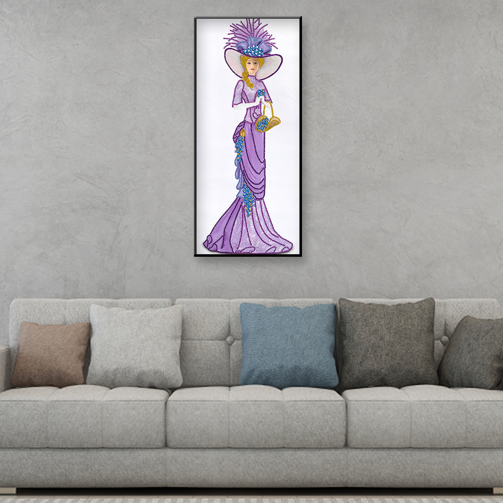 Dress Lady - Special Shaped Drill Diamond Paintng 30*60CM
