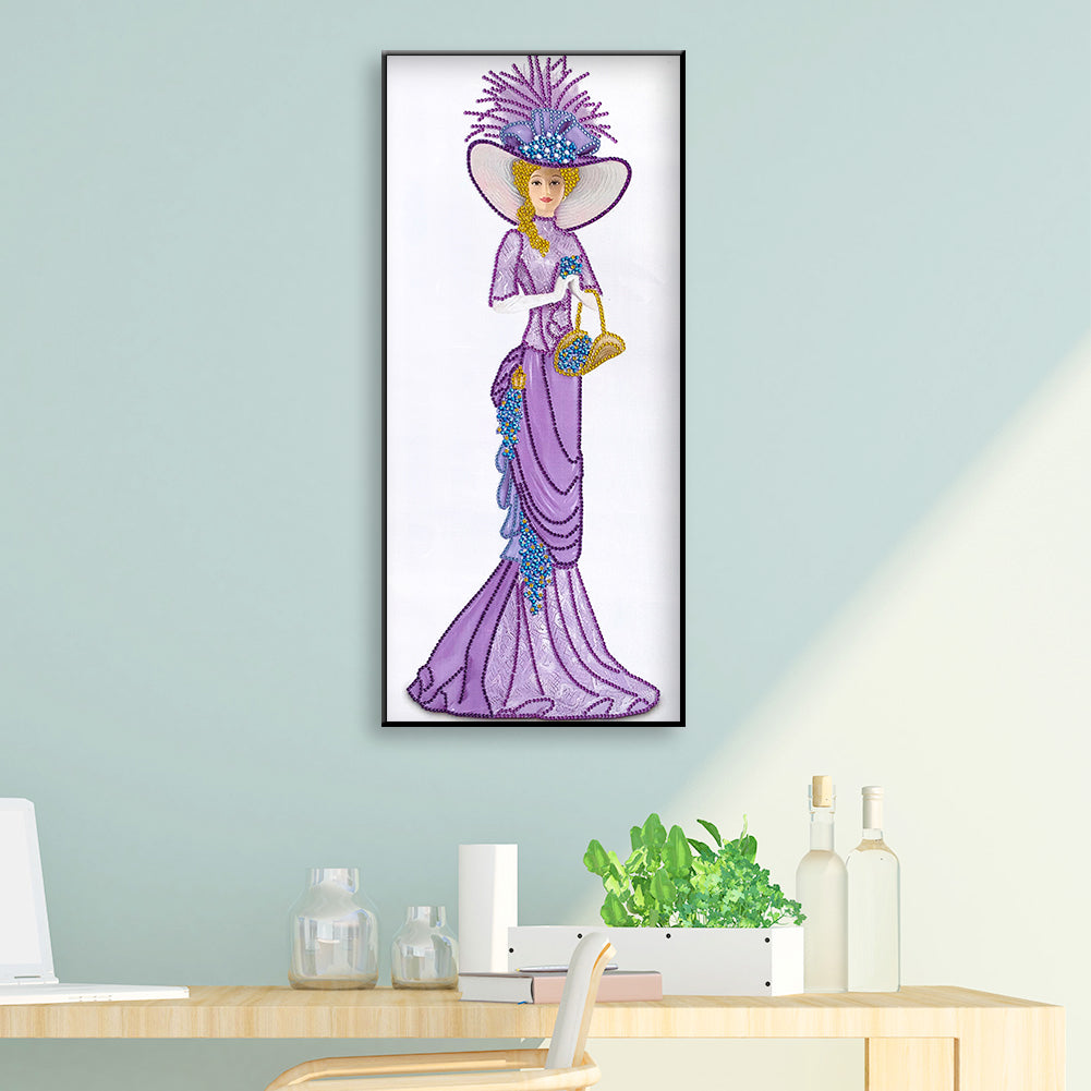 Dress Lady - Special Shaped Drill Diamond Paintng 30*60CM