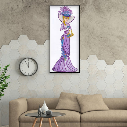 Dress Lady - Special Shaped Drill Diamond Paintng 30*60CM