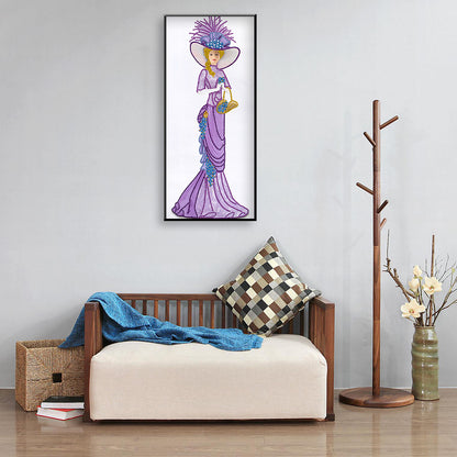 Dress Lady - Special Shaped Drill Diamond Paintng 30*60CM