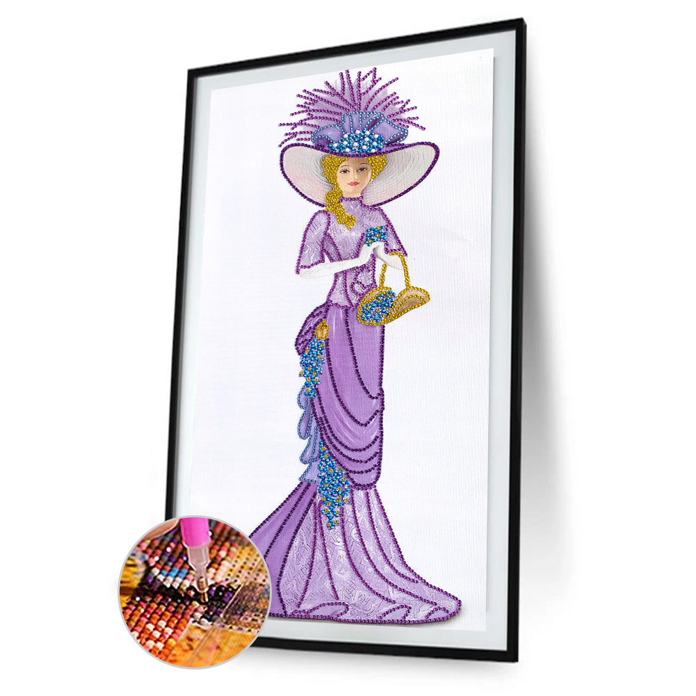 Dress Lady - Special Shaped Drill Diamond Paintng 30*60CM