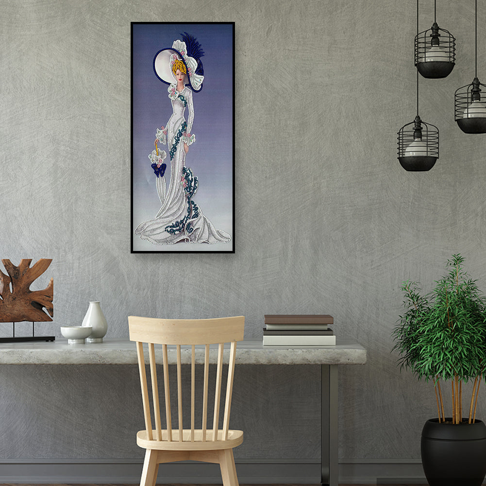 Dress Lady - Special Shaped Drill Diamond Paintng 30*60CM