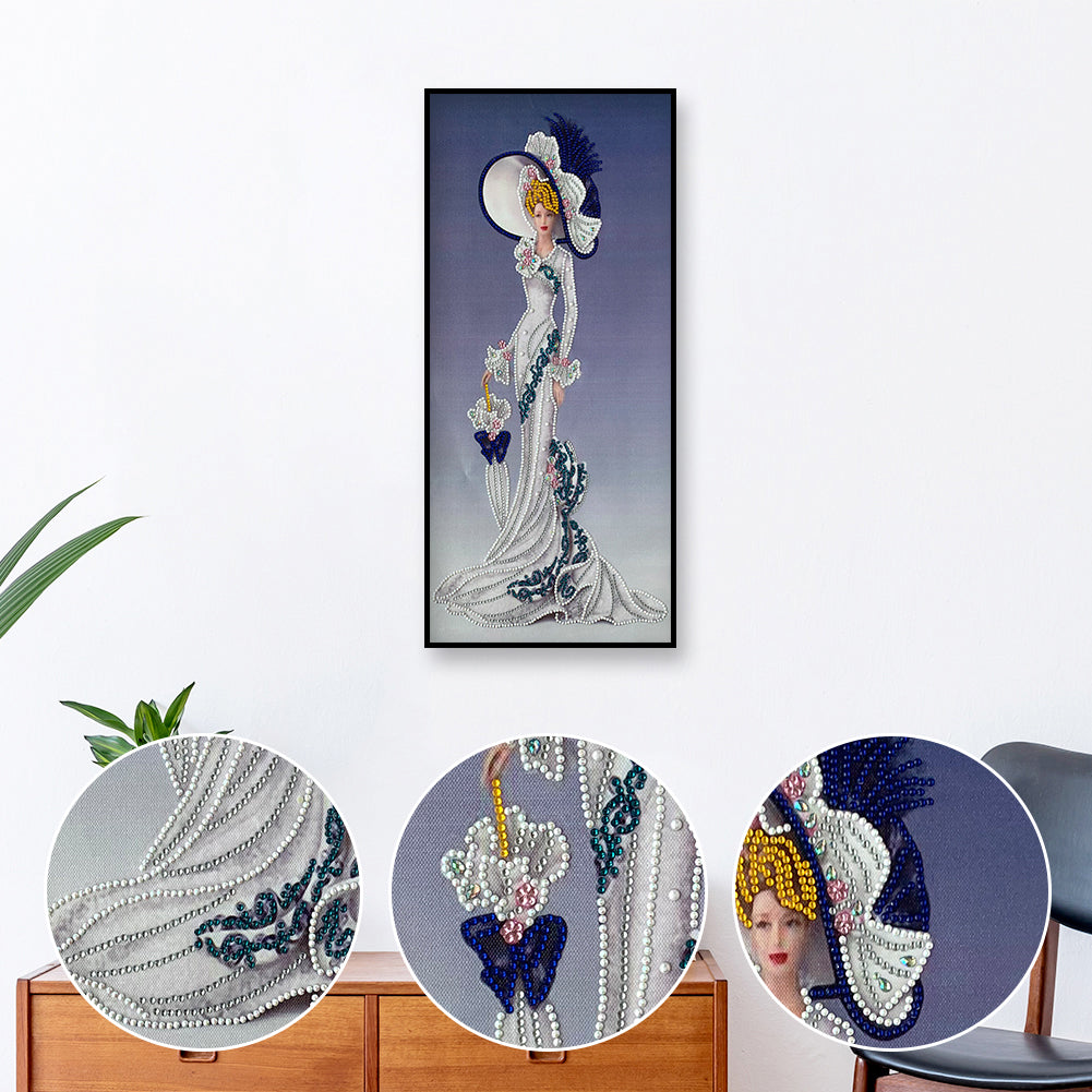 Dress Lady - Special Shaped Drill Diamond Paintng 30*60CM