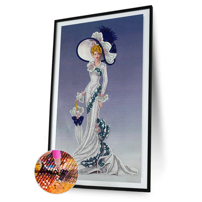 Dress Lady - Special Shaped Drill Diamond Paintng 30*60CM