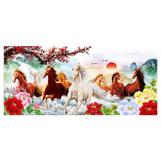 Running Horse - 11CT Stamped Cross Stitch 100*45CM