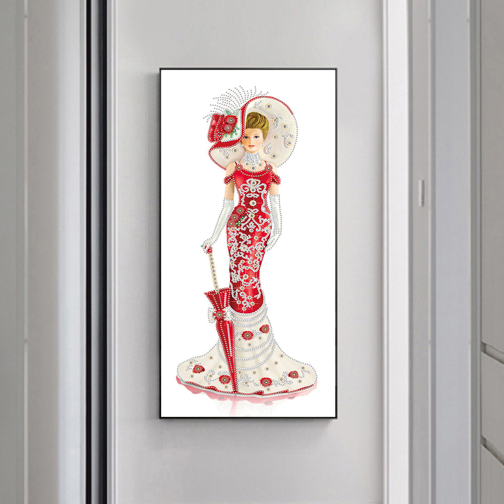 Dress Lady - Special Shaped Drill Diamond Paintng 30*60CM