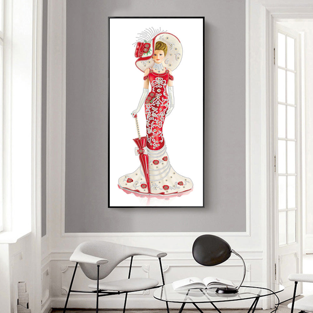 Dress Lady - Special Shaped Drill Diamond Paintng 30*60CM
