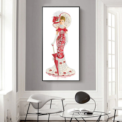 Dress Lady - Special Shaped Drill Diamond Paintng 30*60CM