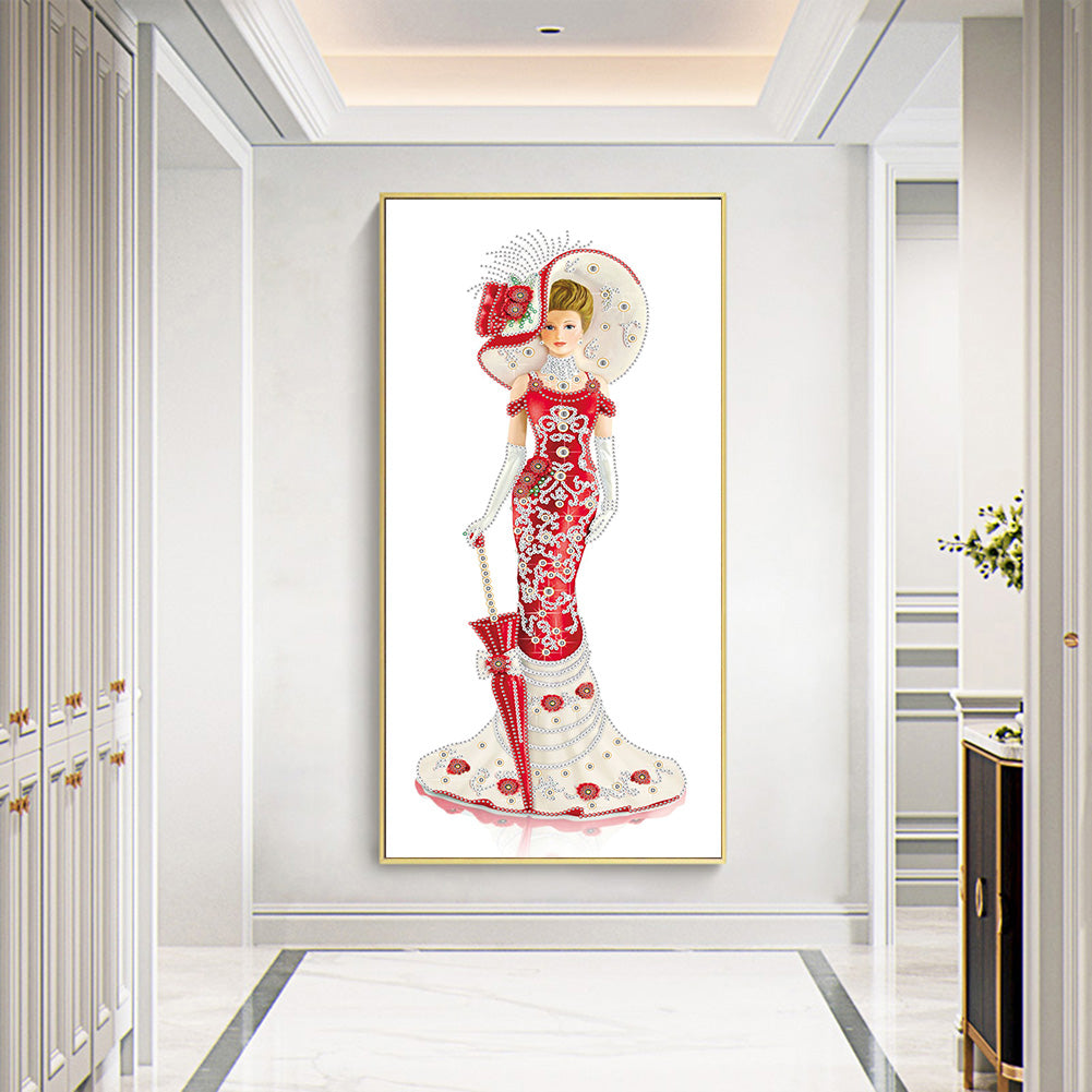 Dress Lady - Special Shaped Drill Diamond Paintng 30*60CM