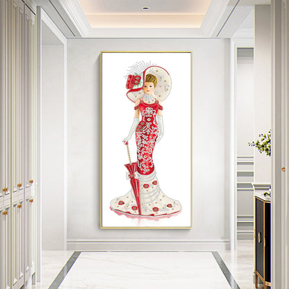 Dress Lady - Special Shaped Drill Diamond Paintng 30*60CM