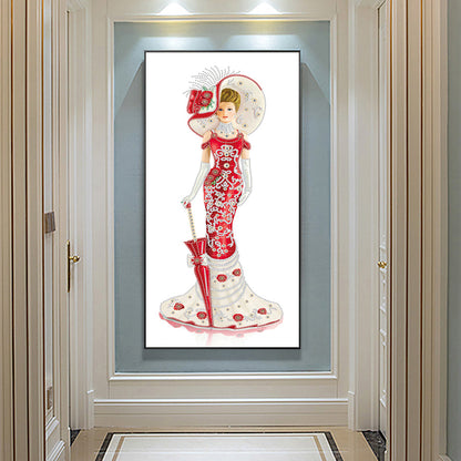 Dress Lady - Special Shaped Drill Diamond Paintng 30*60CM