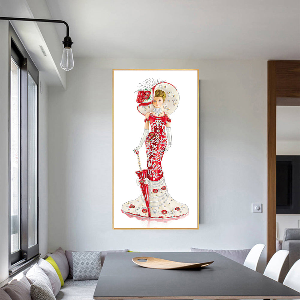 Dress Lady - Special Shaped Drill Diamond Paintng 30*60CM