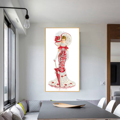 Dress Lady - Special Shaped Drill Diamond Paintng 30*60CM