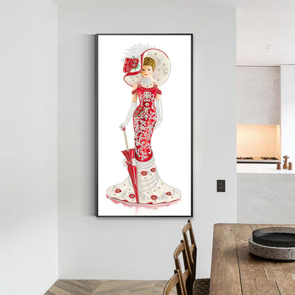 Dress Lady - Special Shaped Drill Diamond Paintng 30*60CM