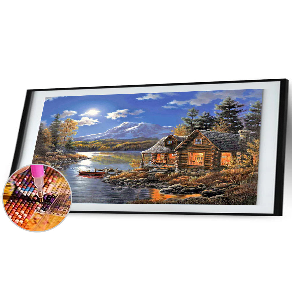 Riverside Lodge - Full Round Drill Diamond Painting 80*40CM