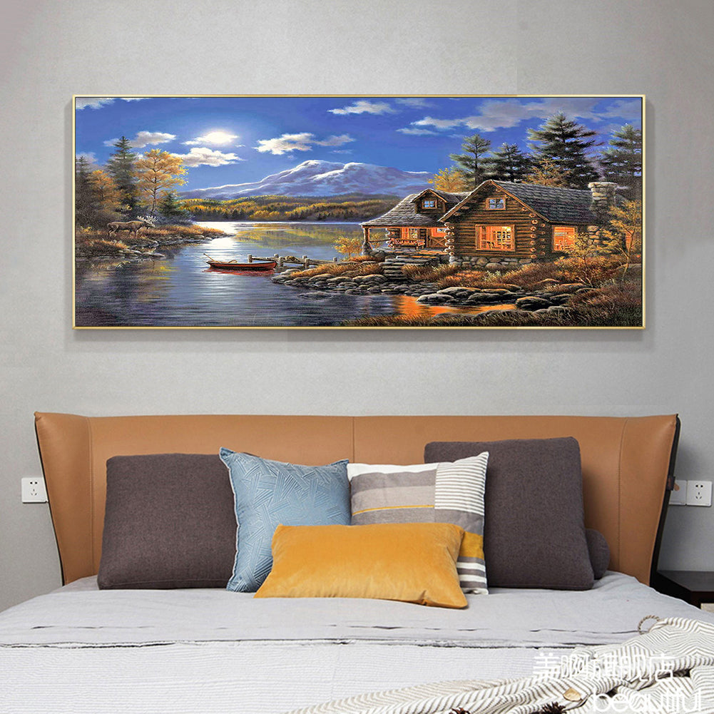 Riverside Lodge - Full Round Drill Diamond Painting 80*40CM